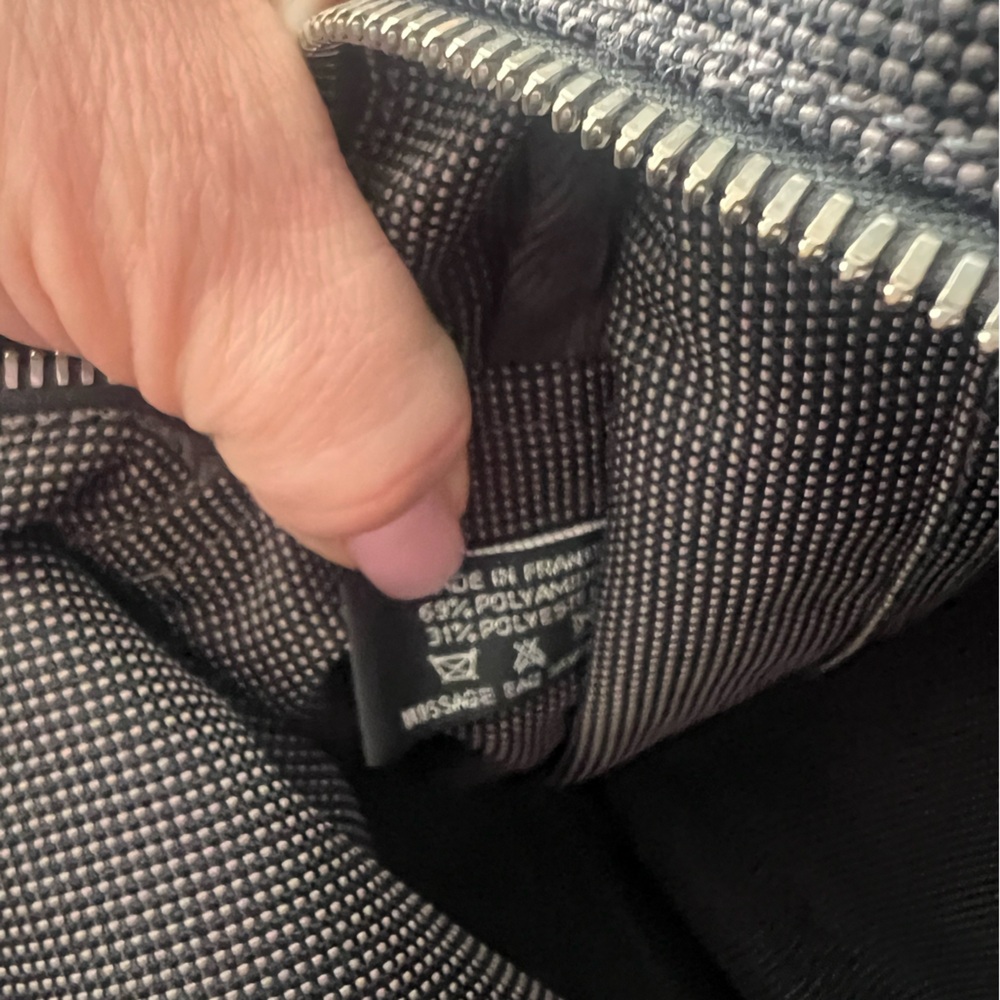 Large Hermes Yale Line Black check Canvas Tote - Picture 8 of 15